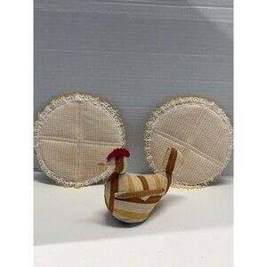 Vintage Kitchen Trivets With Removable Covers Hen Decor W/Pockets
